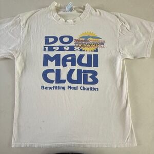 Vintage‎ Maui Marathon T Shirt Mens Size L 98 Run With Whales Hawaii 90s Runner